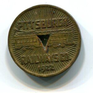 1922 Pittsburgh Railways Co. Fare Token (b554)